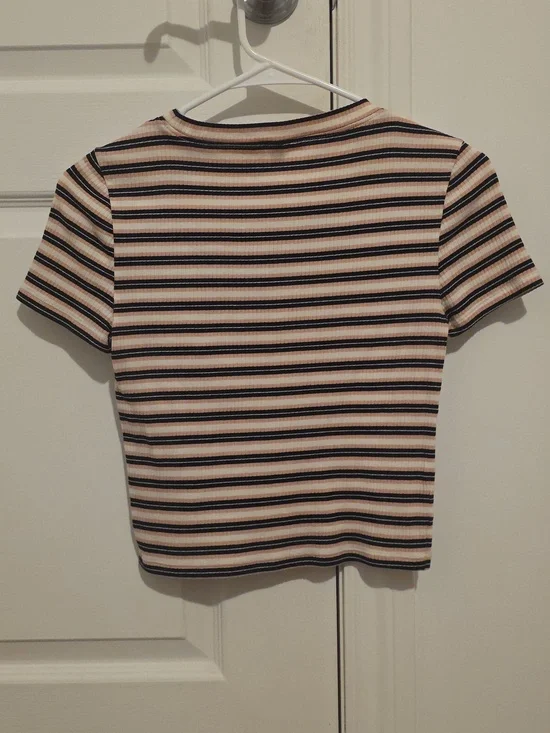 H&M Striped Short Sleeve Ribbed Tee - Picture 2 of 2
